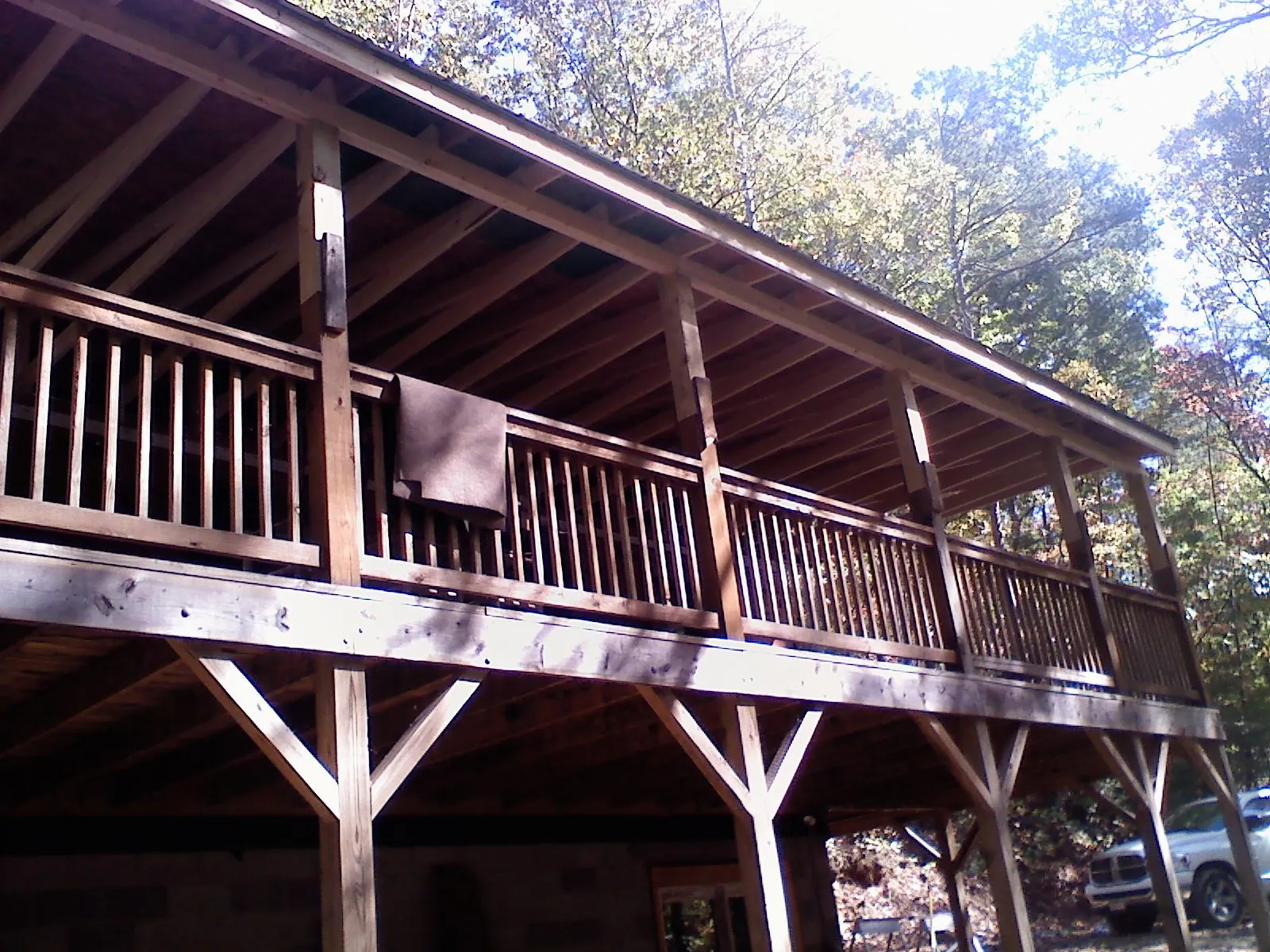 Timber framing under a new elevated porch and deck — Roof Leak Repair in Haddon Heights by Roofing Brothers